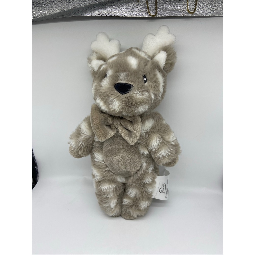 Little Miracles Plush Reindeer Gray White Spotted Fawn Bow Tie 12 Inch 1506200